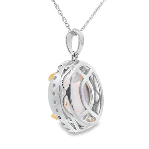 2.39ct Opal Diamond Fashion Pendants 10KT White Gold