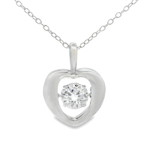 1.00ct Moissanite Heart Love Pendant Sterling Silver