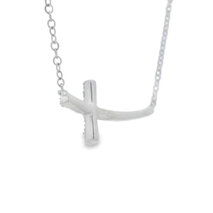 .26ct Diamond Cross Religious Pendant Sterling Silver