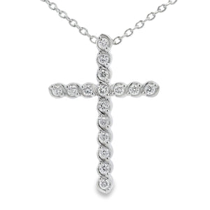 .50ct Cross Religious Pendant Sterling Silver