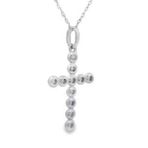 .12ct Diamond Cross Religious Pendant 14KT White Gold