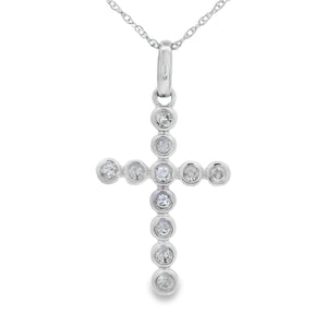 .20ct Diamond Cross Religious Pendant 14KT White Gold
