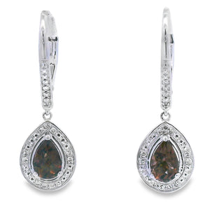 .87ct Quartz Diamond Dangle Earrings 10KT White Gold