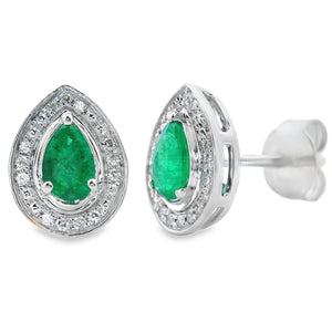 .45ct Emerald Diamond Stud Earrings 10KT White Gold