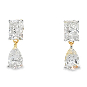 2.50ct Lab Grown Diamond Earrings 14KT Yellow Gold