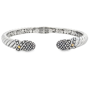 Bangle Bracelet Sterling Silver 18KT Gold