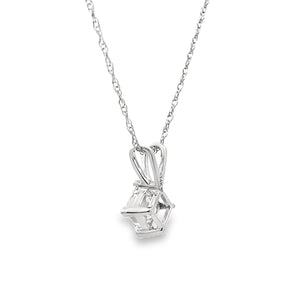 Natural .40ct Lab Grown Diamond Pendant 14KT White Gold