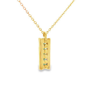 .30ct Emerald Diamond Fashion Pendants 14KT Yellow Gold
