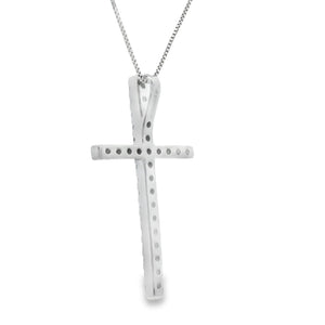 .38ct Diamond Cross Religious Pendant 14KT White Gold