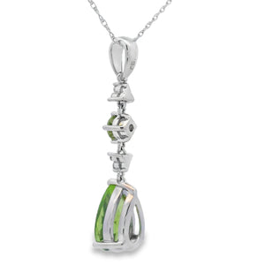 2.35ct Peridot Diamond Fashion Pendants 10KT White Gold