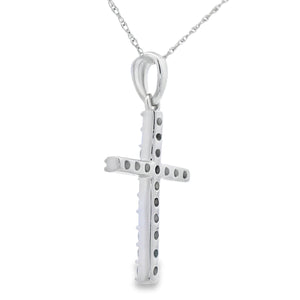 .30ct Diamond Cross Religious Pendant 14KT White Gold