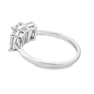 2.00ct Lab Grown Diamond 3 Stone Ring 14KT White Gold