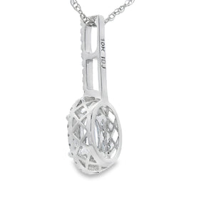 Aquamarine Diamond Fashion Pendants 10KT White Gold