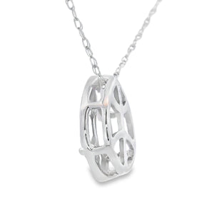 Rose Quartz Diamond Fashion Pendants 10KT White Gold