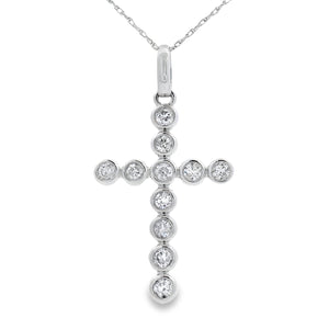 .50ct Diamond Cross Religious Pendant 14KT White Gold