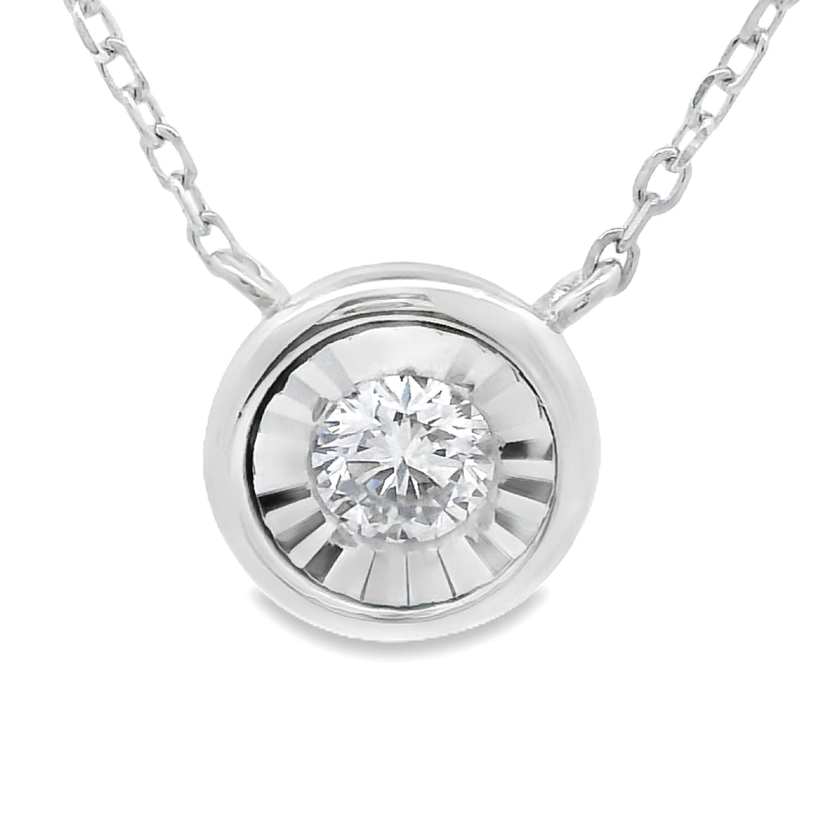 Natural .25ct Lab Grown Diamond Pendant Sterling Silver