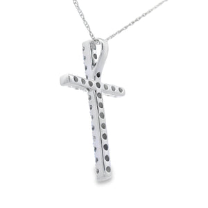 .33ct Diamond Cross Religious Pendant 14KT White Gold