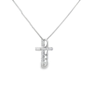.15ct Diamond Cross Religious Pendant 14KT White Gold