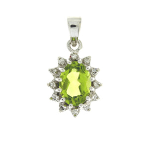 .96ct Peridot Diamond Fashion Pendants 10KT White Gold