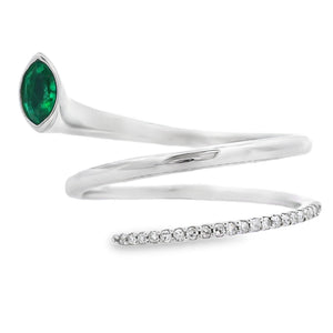 .75ct Emerald Diamond Ring 14KT White Gold