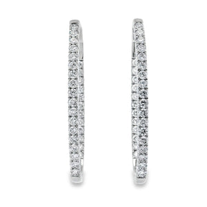 3.00ct Lab Grown Diamond Hoop Earrings 10KT White Gold