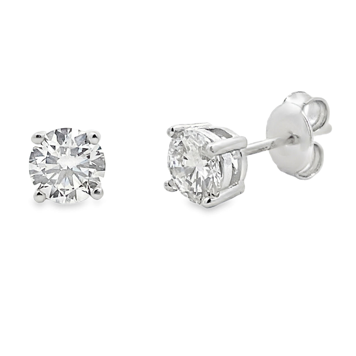 1.00ct Lab Grown Diamond Stud Earrings Sterling Silver
