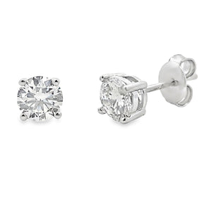 1.00ct Lab Grown Diamond Stud Earrings Sterling Silver