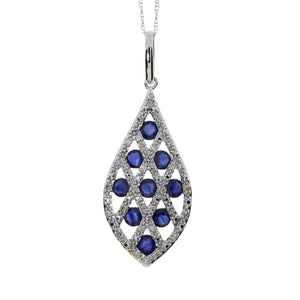 .58ct Sapphire Diamond Fashion Pendants 14KT White Gold