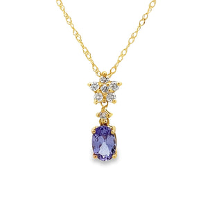 Tanzanite Diamond Fashion Pendants 14KT Yellow Gold