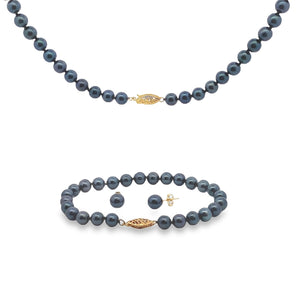 Akoya Pearl Jewelry sets 14KT Yellow Gold