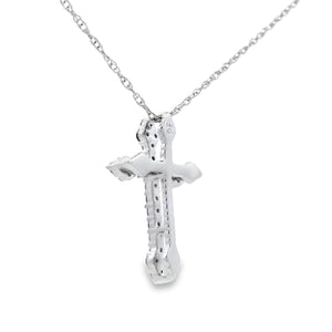 .16ct Diamond Cross Religious Pendant 14KT White Gold