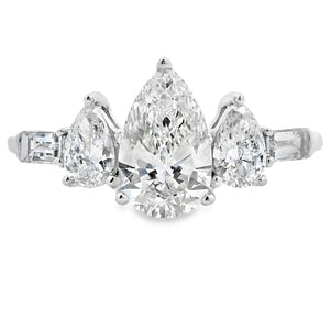 1.50ct Lab Grown Diamond 3 Stone Ring 14KT White Gold