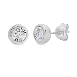 .25ct Lab Grown Diamond Stud Earrings Sterling Silver