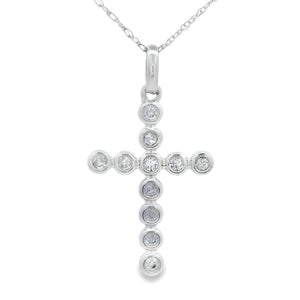 .12ct Diamond Cross Religious Pendant 14KT White Gold