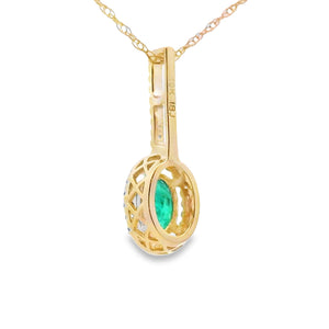 .46ct Emerald Diamond Fashion Pendants 10KT Yellow Gold