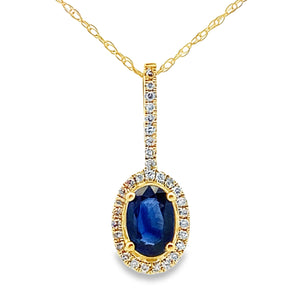 Sapphire Diamond Fashion Pendants 10KT Yellow Gold