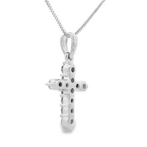 .23ct Diamond Cross Religious Pendant 14KT White Gold