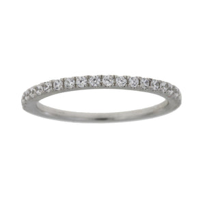 Cubic Zirconium Wedding Band Ring Sterling Silver