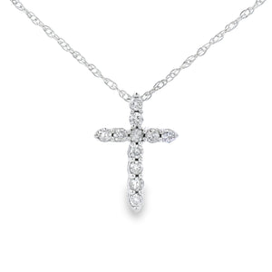 .11ct Diamond Cross Religious Pendant 14KT White Gold