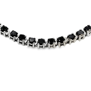 2.27ct Black Diamond Tennis Bracelet Sterling Silver