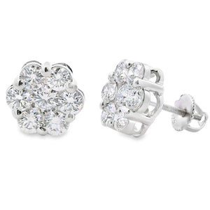 3.09ct Lab Grown Diamond Earrings Sterling Silver