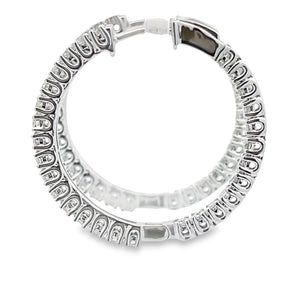 1.53ct Diamond Hoop Earrings 10KT White Gold