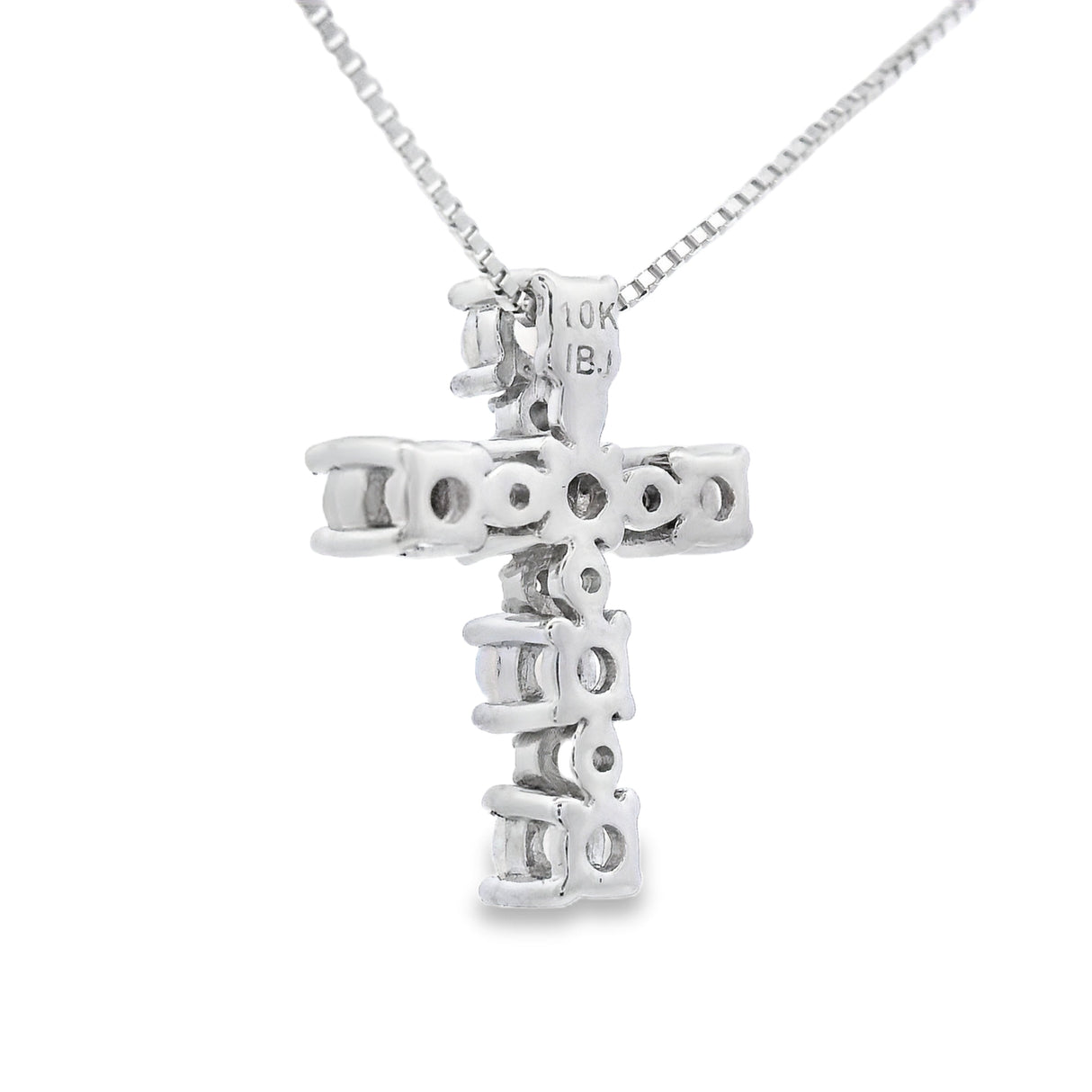 Opal Diamond Cross Religious Pendant 10KT White Gold