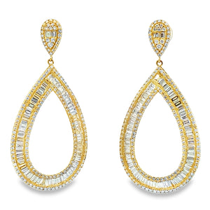 8.65ct Diamond Dangle Earrings 18KT Yellow Gold