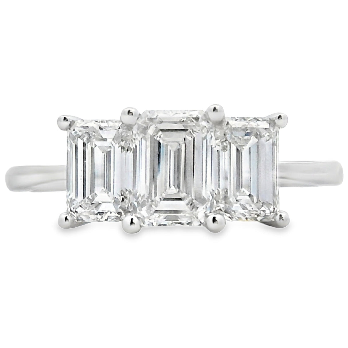 2.00ct Lab Grown Diamond 3 Stone Ring 14KT White Gold