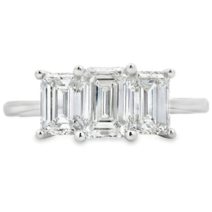 2.00ct Lab Grown Diamond 3 Stone Ring 14KT White Gold
