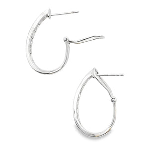 1.00ct Lab Grown Diamond Hoop Earrings 14KT White Gold