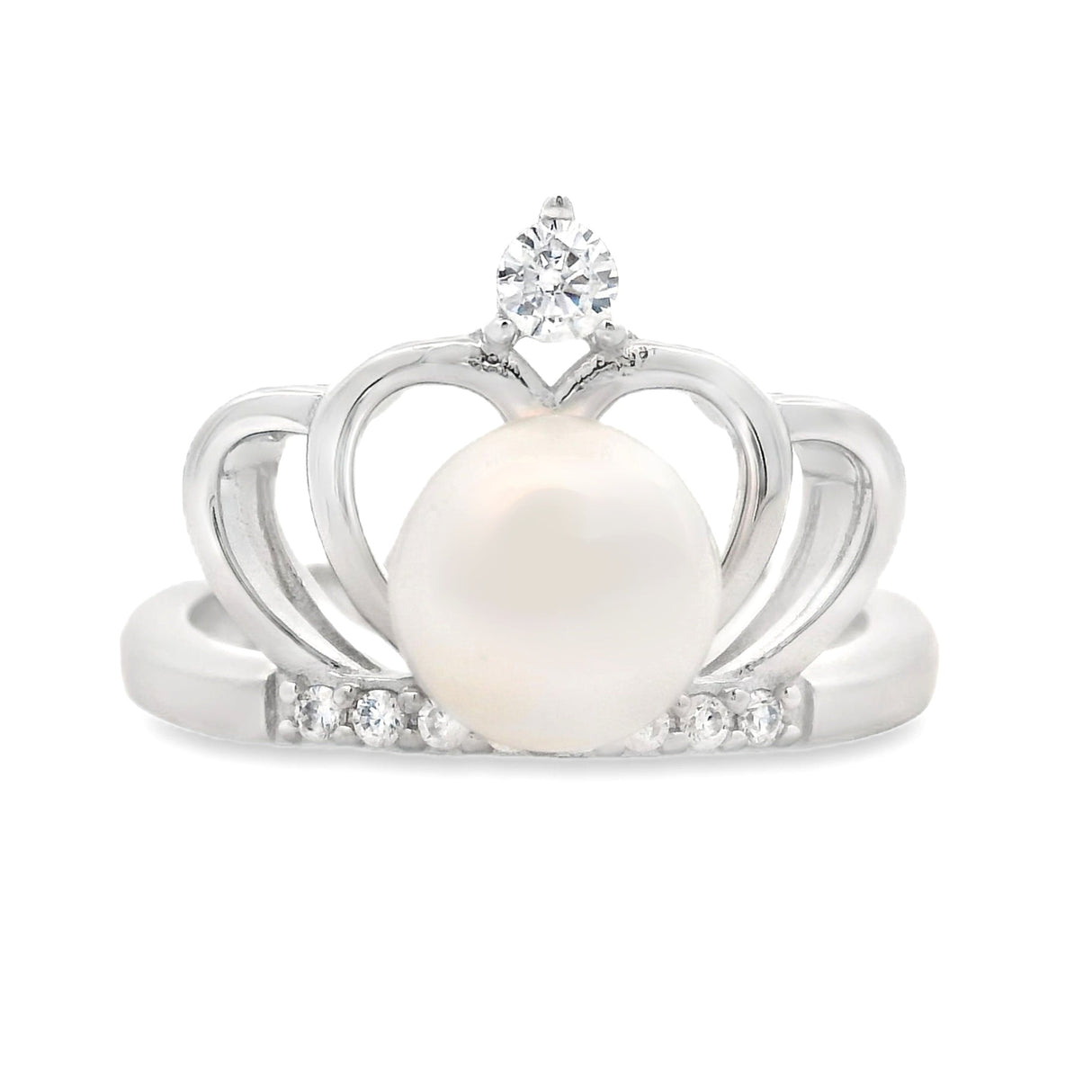 Genuine FW Pearl Cubic Zirconium Ring Sterling Silver