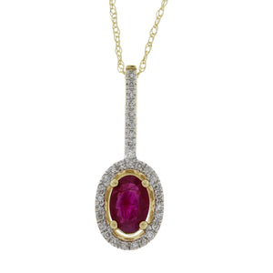 .43ct Ruby Diamond Fashion Pendants 14KT Yellow Gold