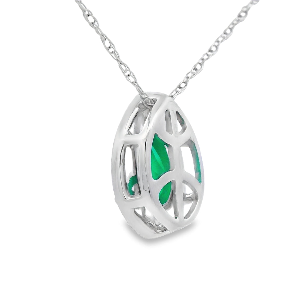 Chalcedony Diamond Fashion Pendants 10KT White Gold